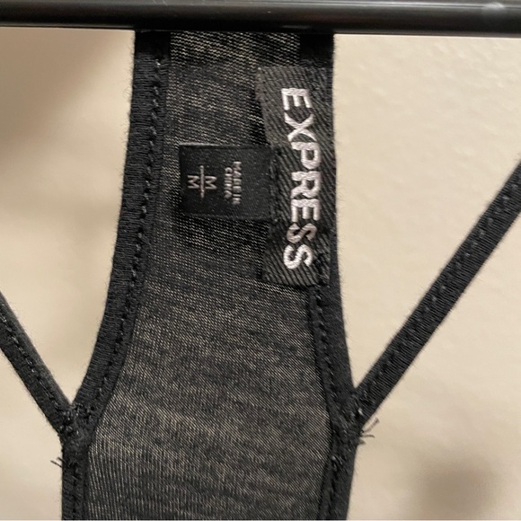Express Black Lace Trim Strappy Top - Picture 2 of 2